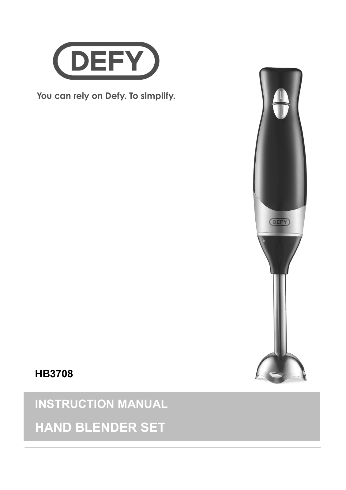 Defy HB3708 User Manual