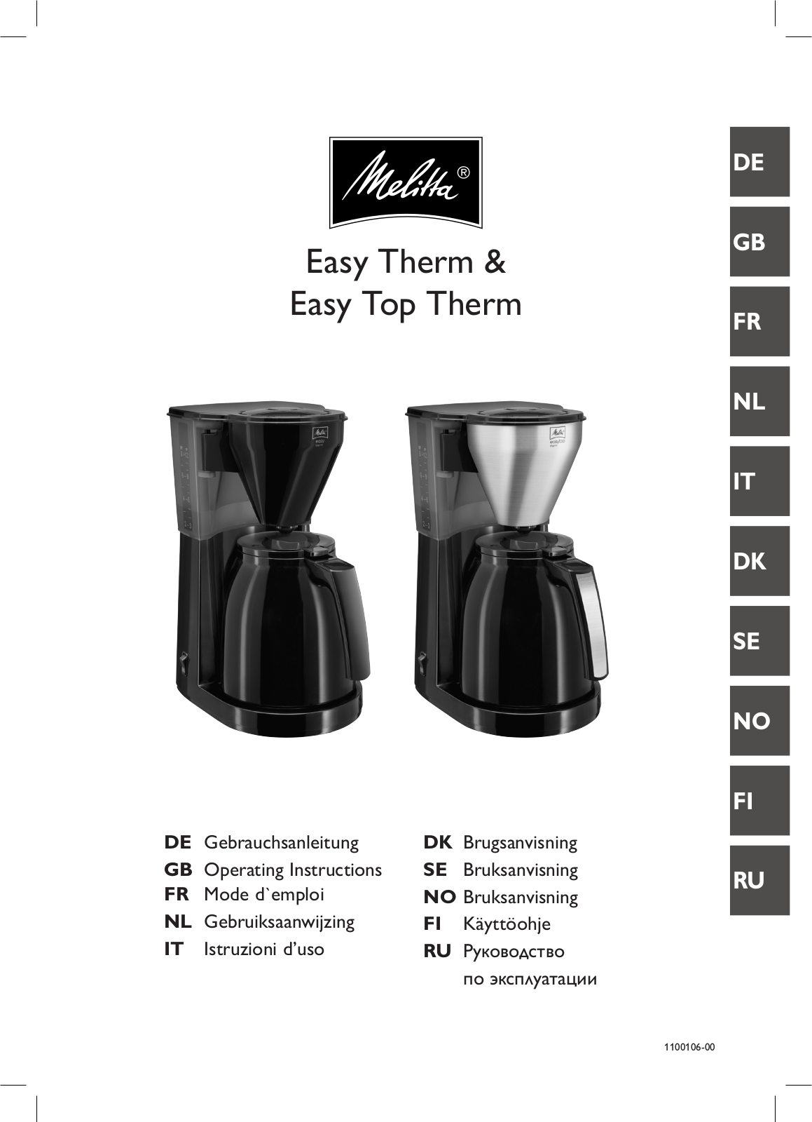 MELITTA EASYTOP THERM User Manual