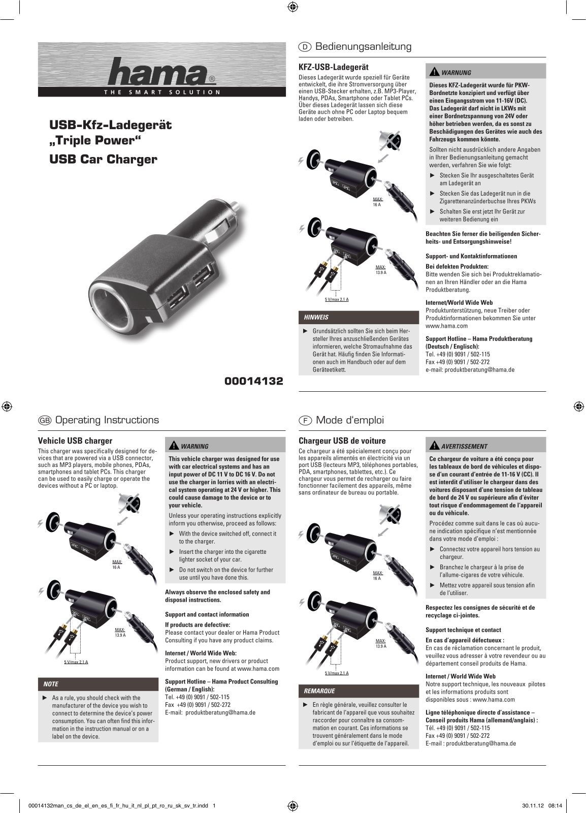 Hama 00014132 User manual