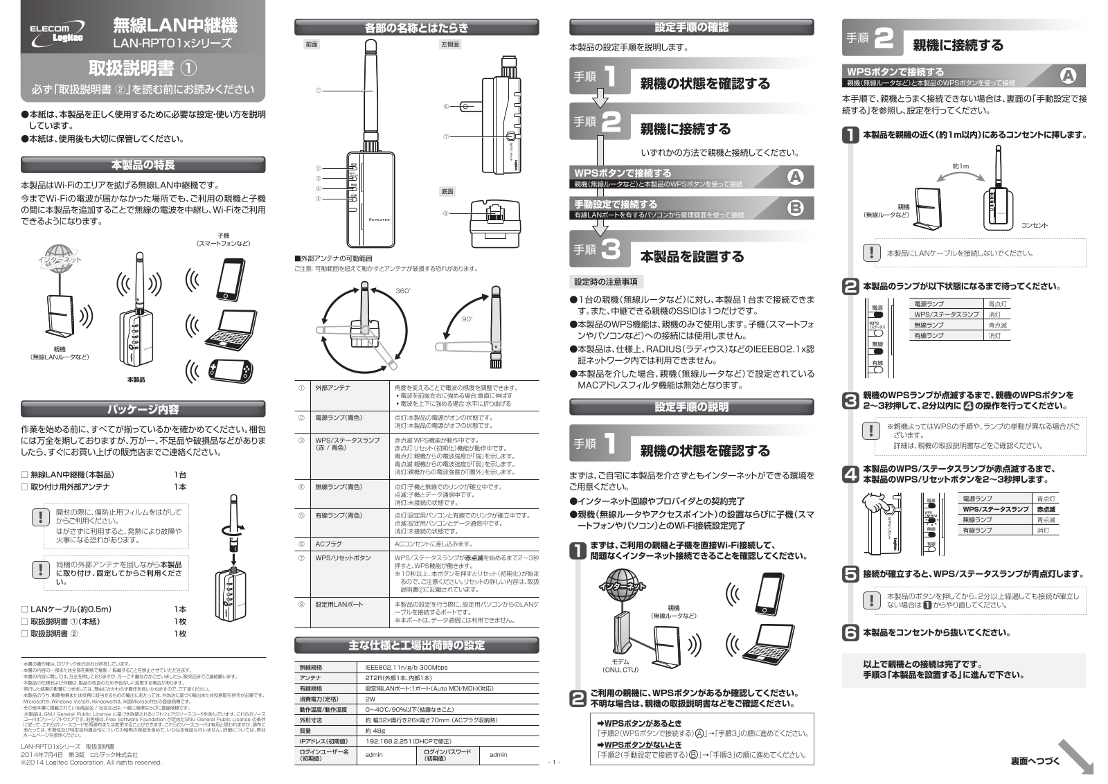 Elecom LAN-RPT01BK User Manual