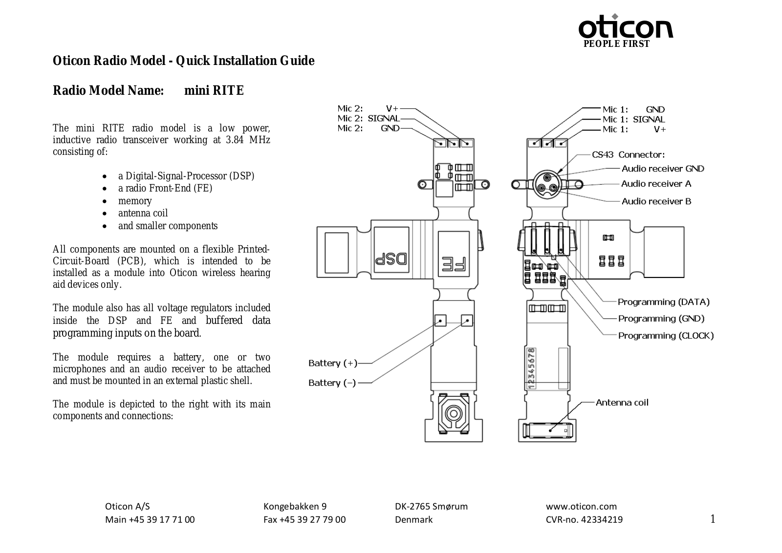 Oticon A S FUNRI03 User Manual