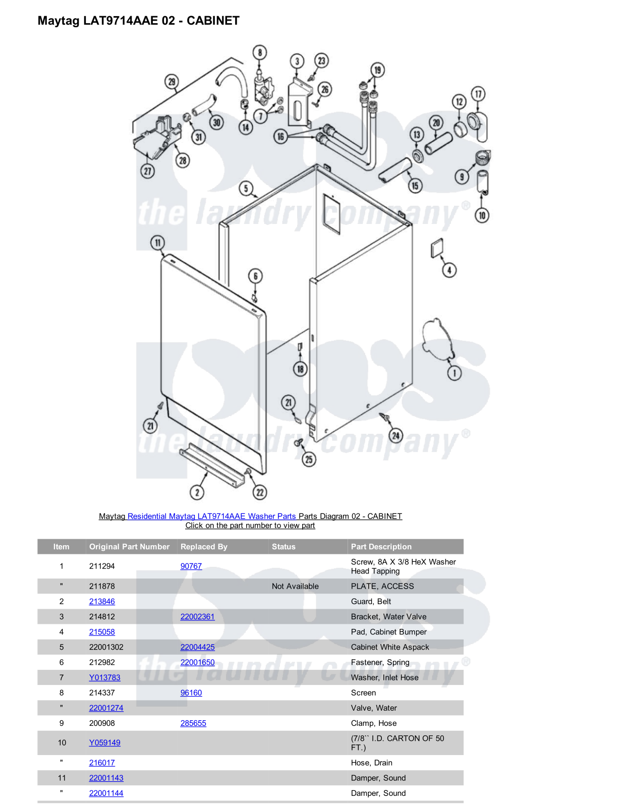 Maytag LAT9714AAE Parts Diagram