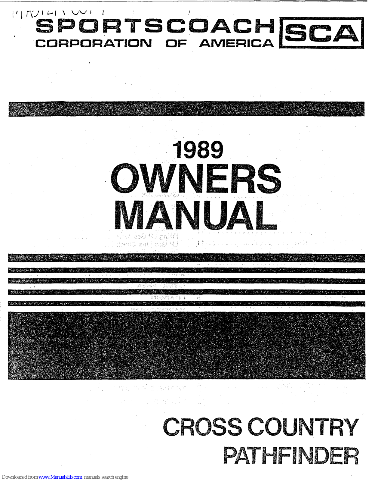 SportsCoach Cross Country 1989, Pathfinder 1989 Owner's Manual