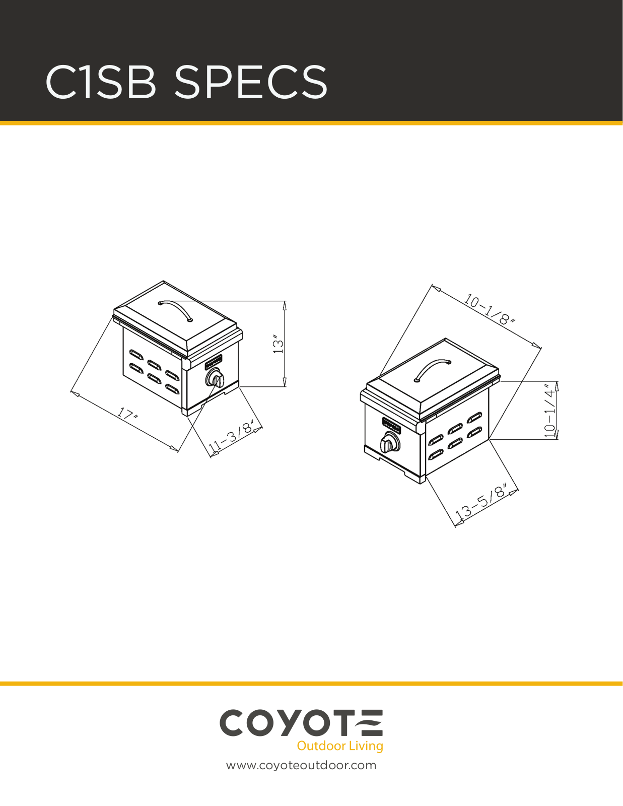 Coyote C1CSBLP, C1CSBNG PRODUCT SPECIFICATIONS