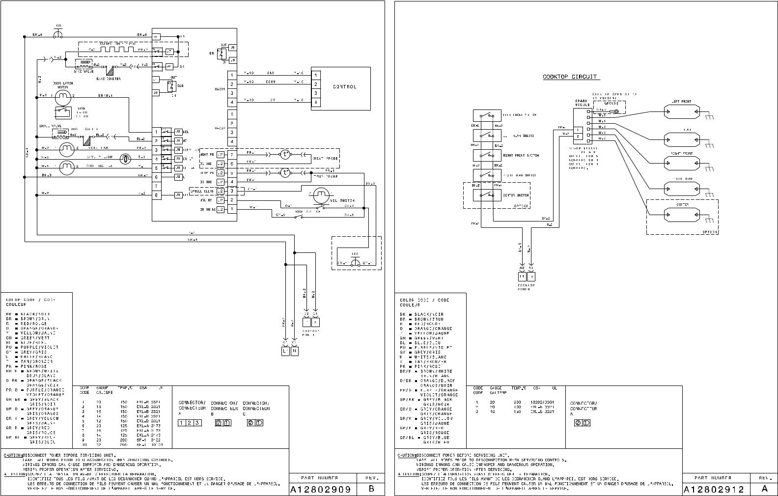 Frigidaire FGGH3047VD, FFRERAMWDW189 Wiring Diagram