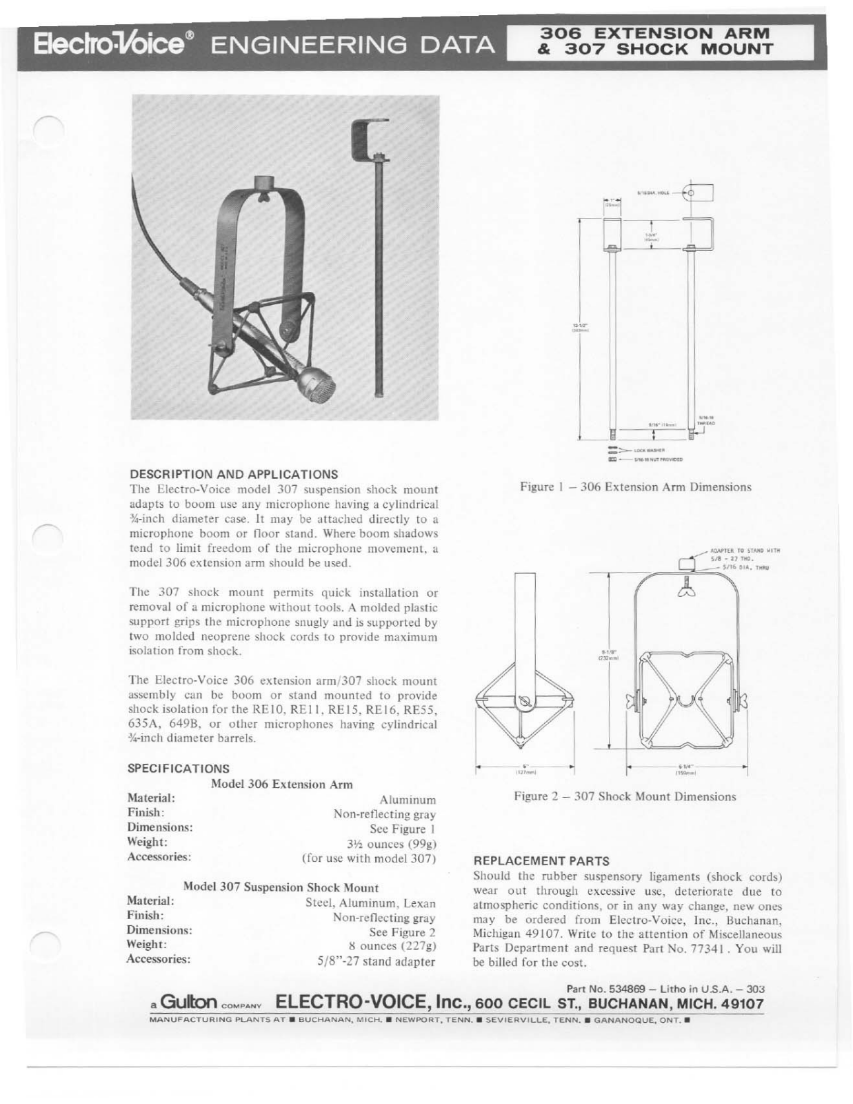 Electro-voice 306 DATASHEET