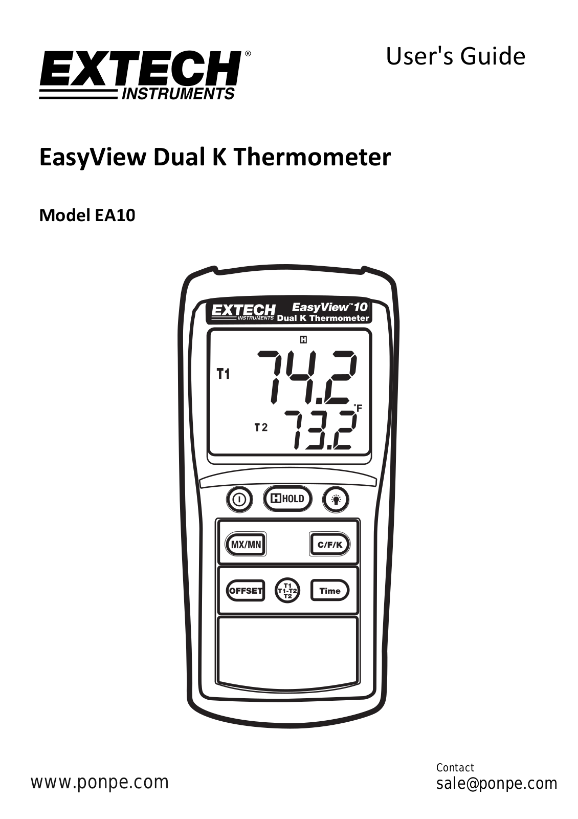 Extech Instruments EasyView Dual K EA10, EasyView EA10 User Manual