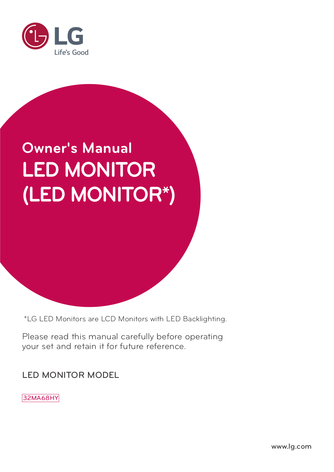 LG 32MA68HY Users guide