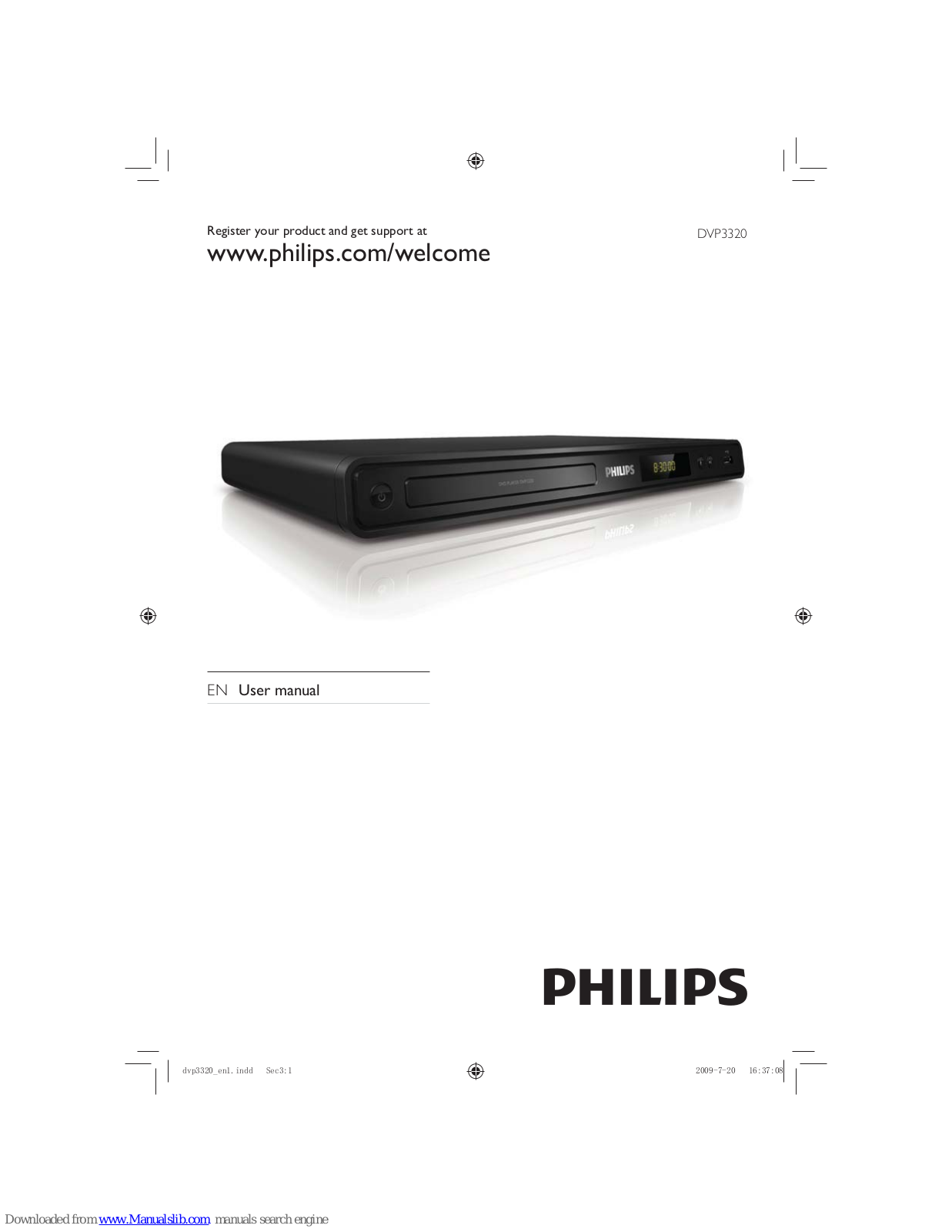 Philips DVP3320/55, DVP3320K/78, DVP3320/77, DVP3320, DVP3320K User Manual