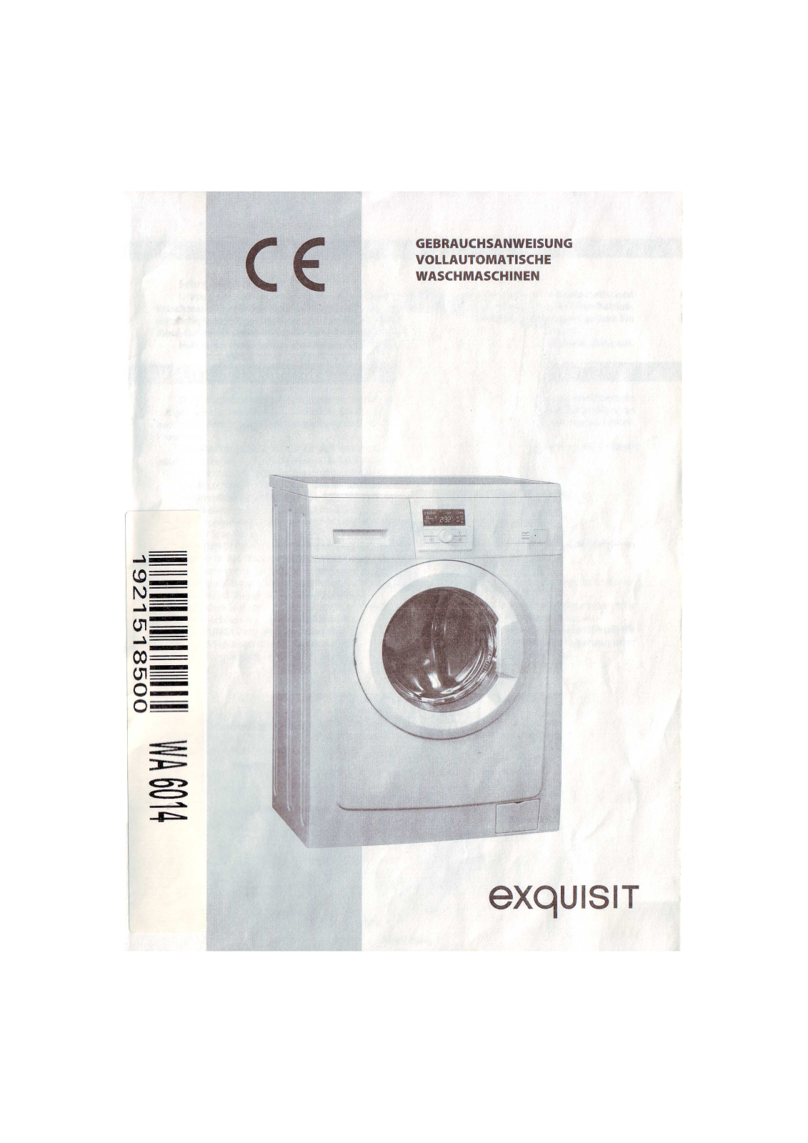 Exquisit WA 6014 User Manual