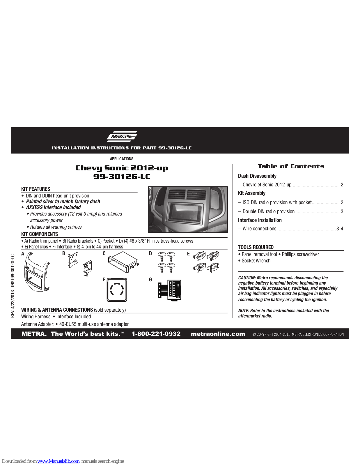 Metra Electronics 99-3012G-LC User Manual - ManualMachine.com