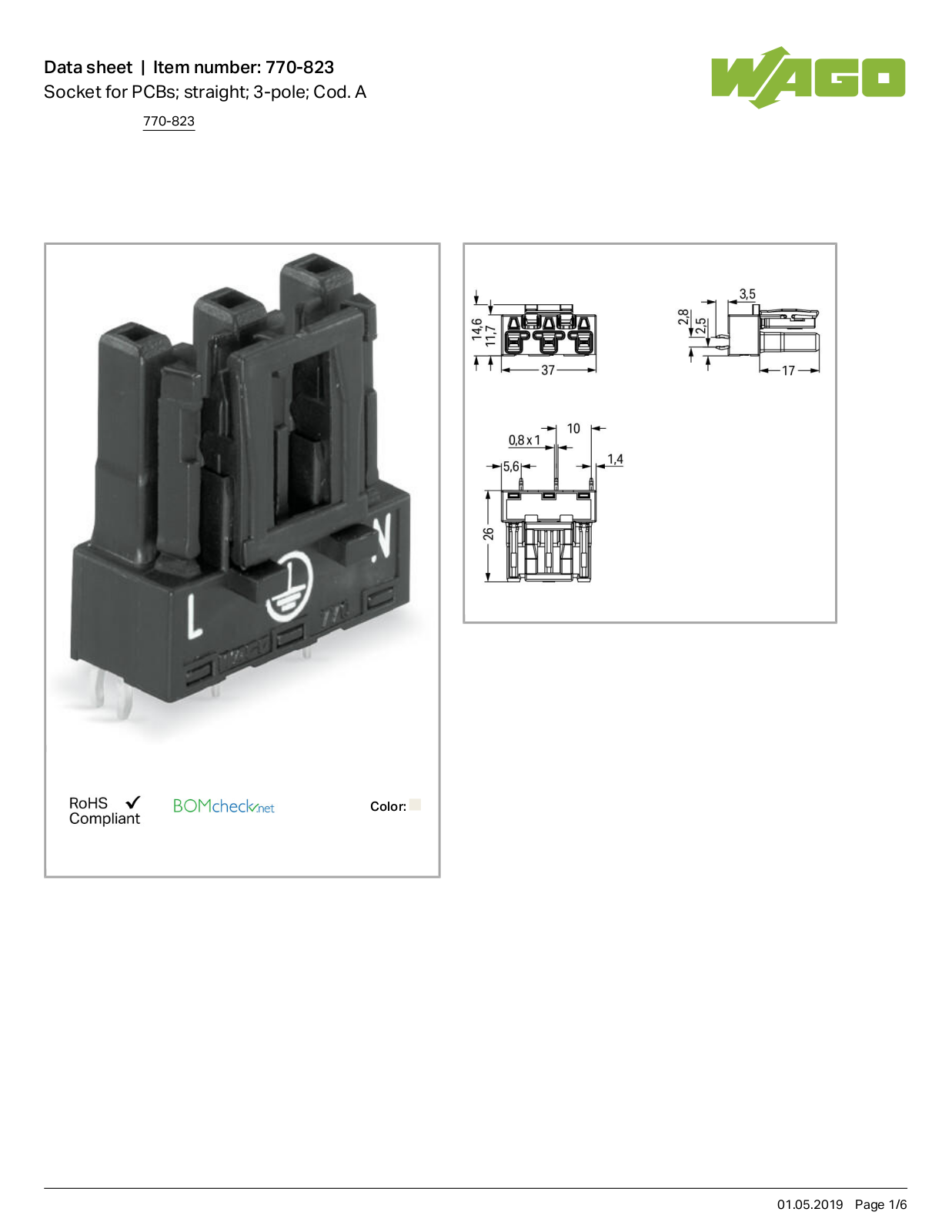 Wago 770-823 Data Sheet