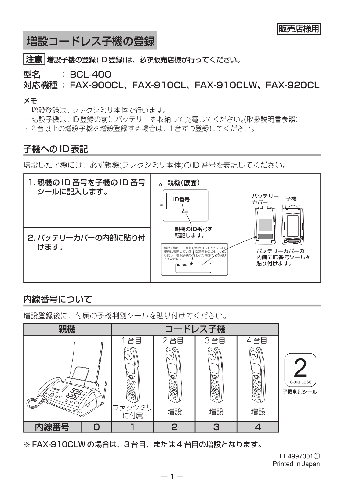 Brother FAX-900CL, FAX-910CL, FAX-910CLW, FAX-920CL User manual