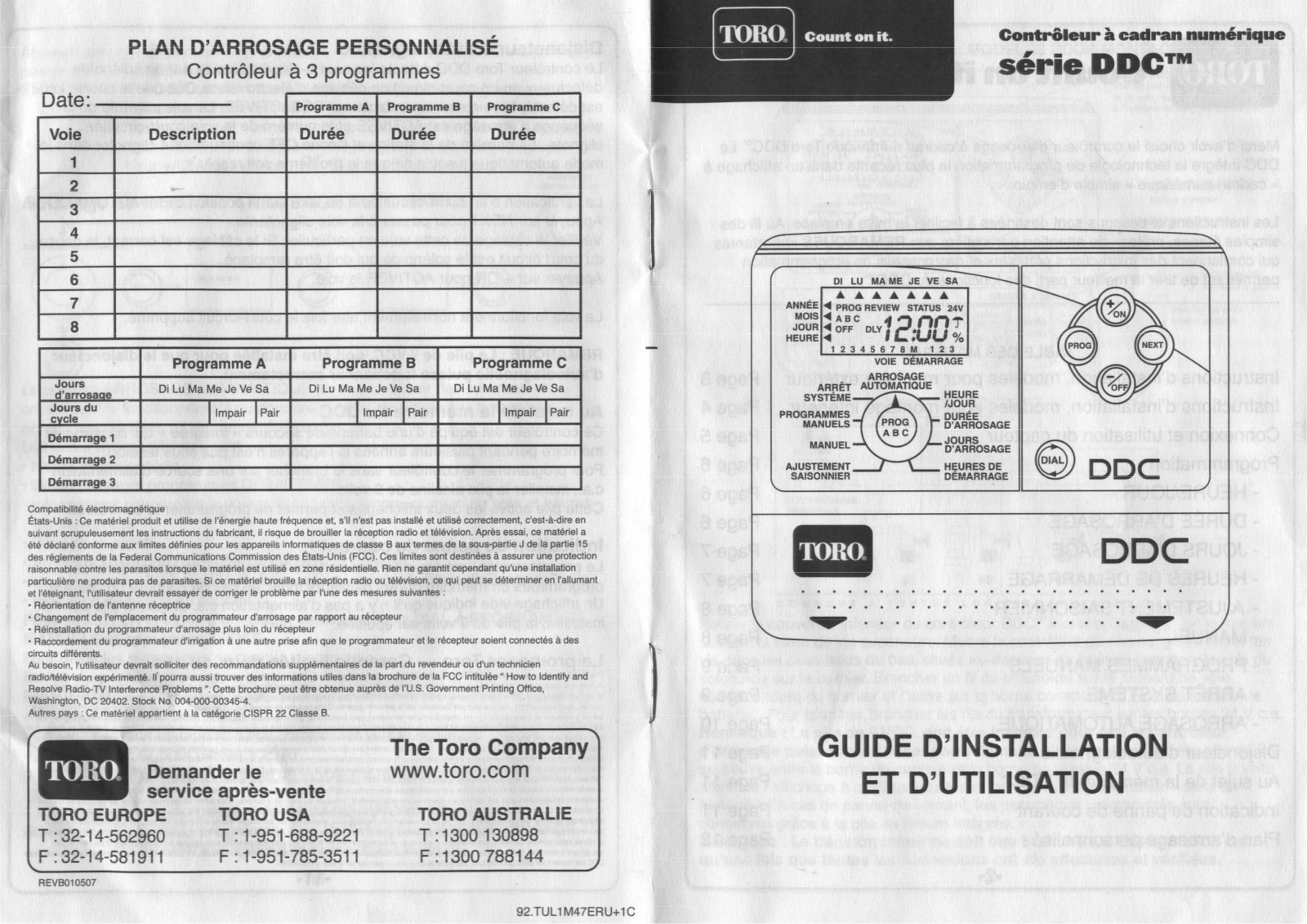 TORO SERIE DDC User Manual