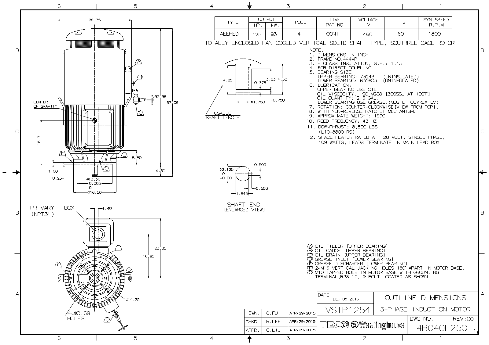 Teco VSTP1254 Reference Drawing