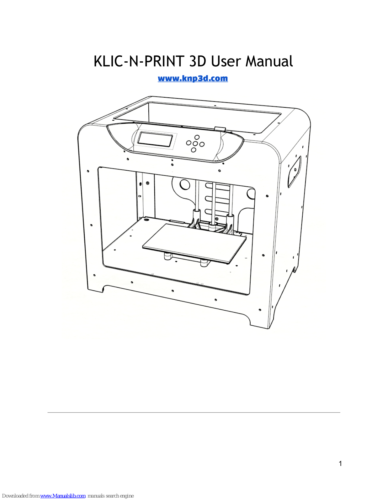 KLIC-N-KUT KLIC-N-PRINT 3D User Manual