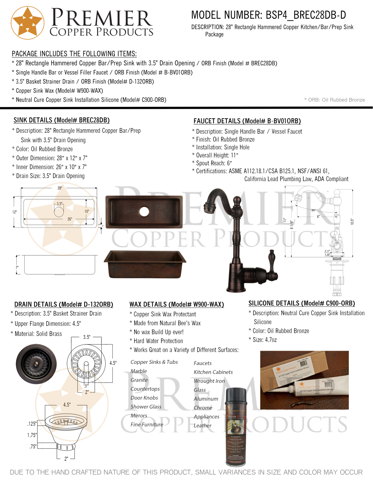 Premier Copper Products IER1931 Specifications - ManualMachine.com