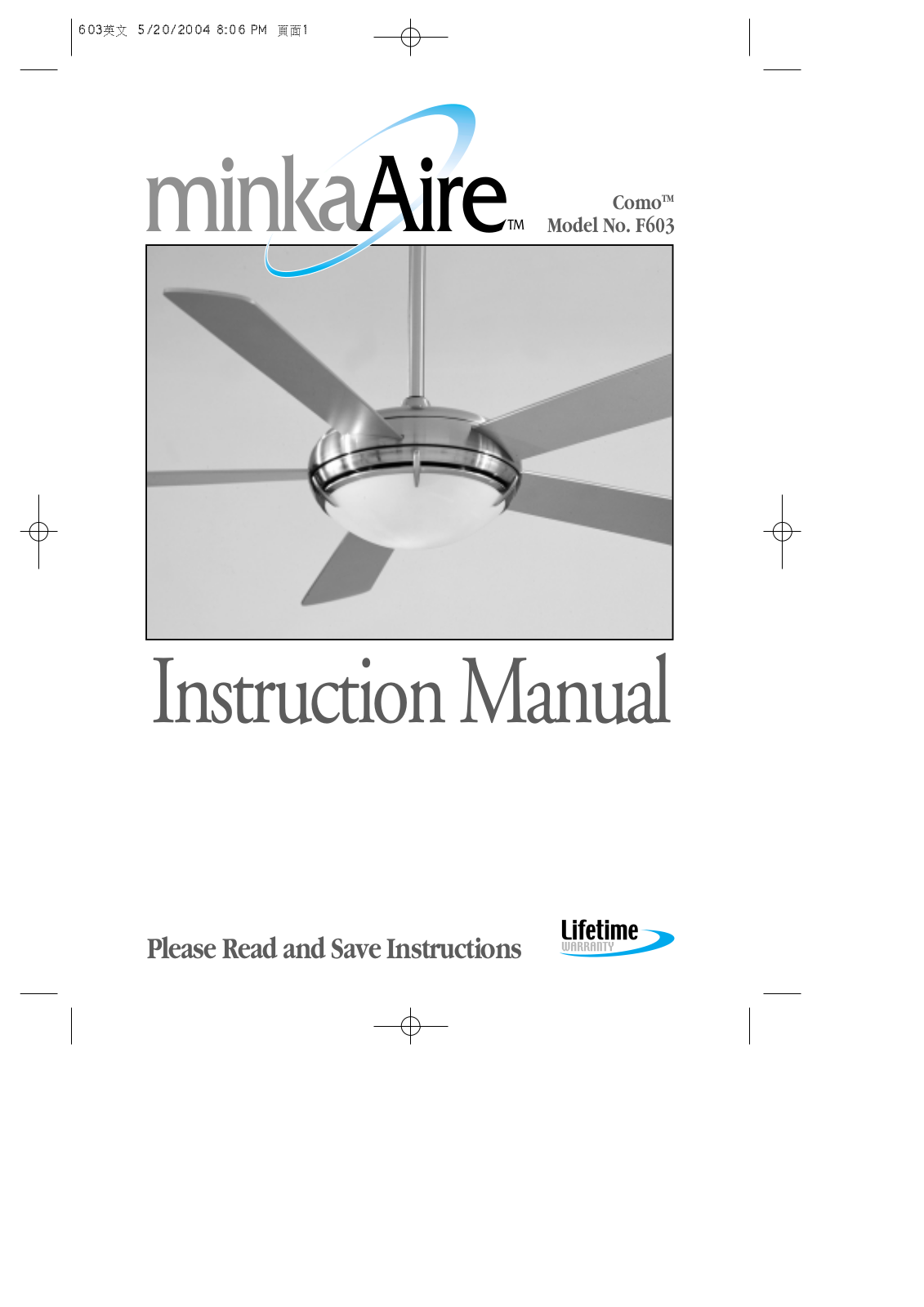 Minka Group F603-BN User Manual