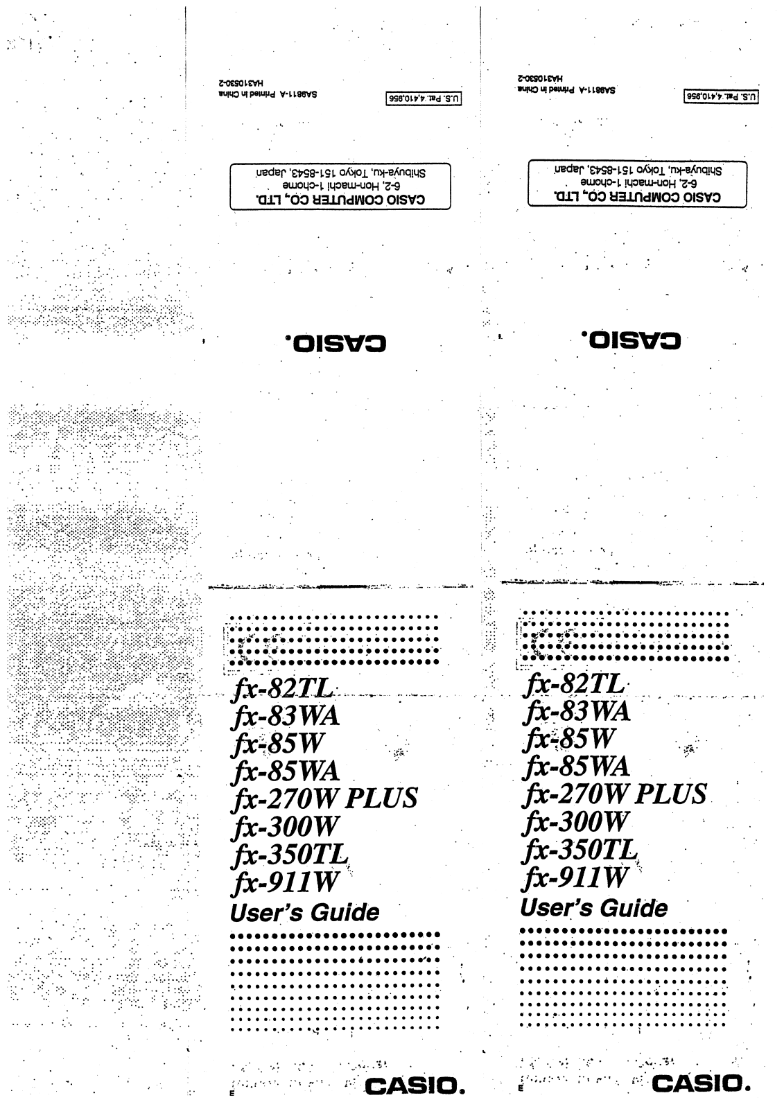 CASIO FX-911W, FX-85W, FX-83WA User Manual