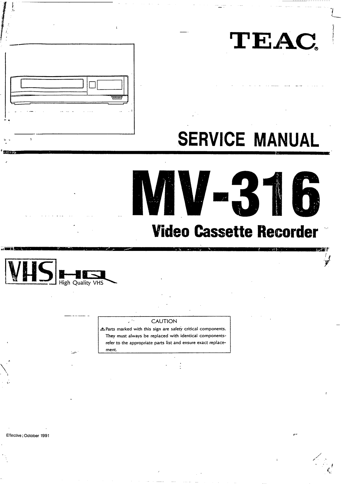 TEAC MV-316 Service manual