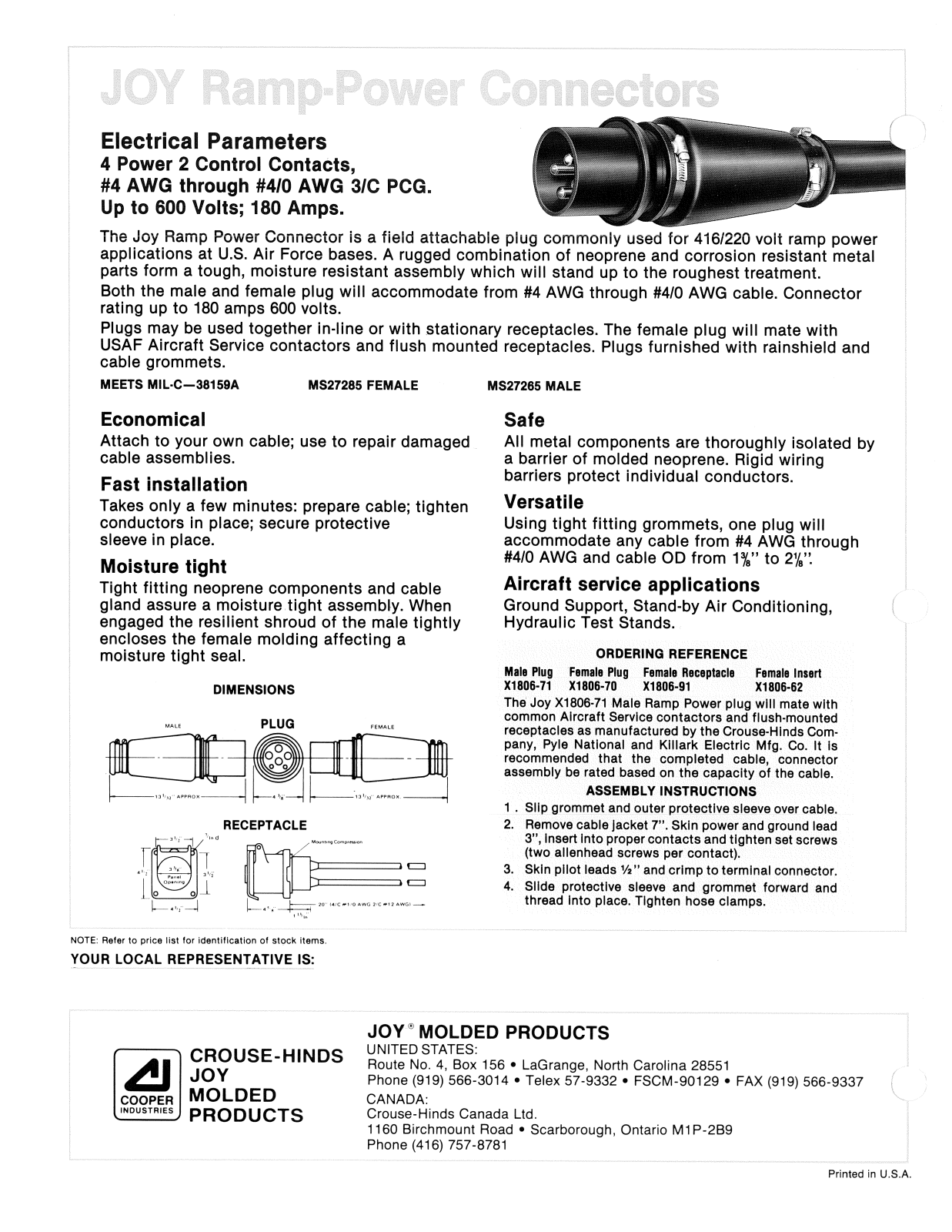 Joy Cooper Interconnect JOY Ramp-Power Connectors Catalog Page - ManualMachine.com