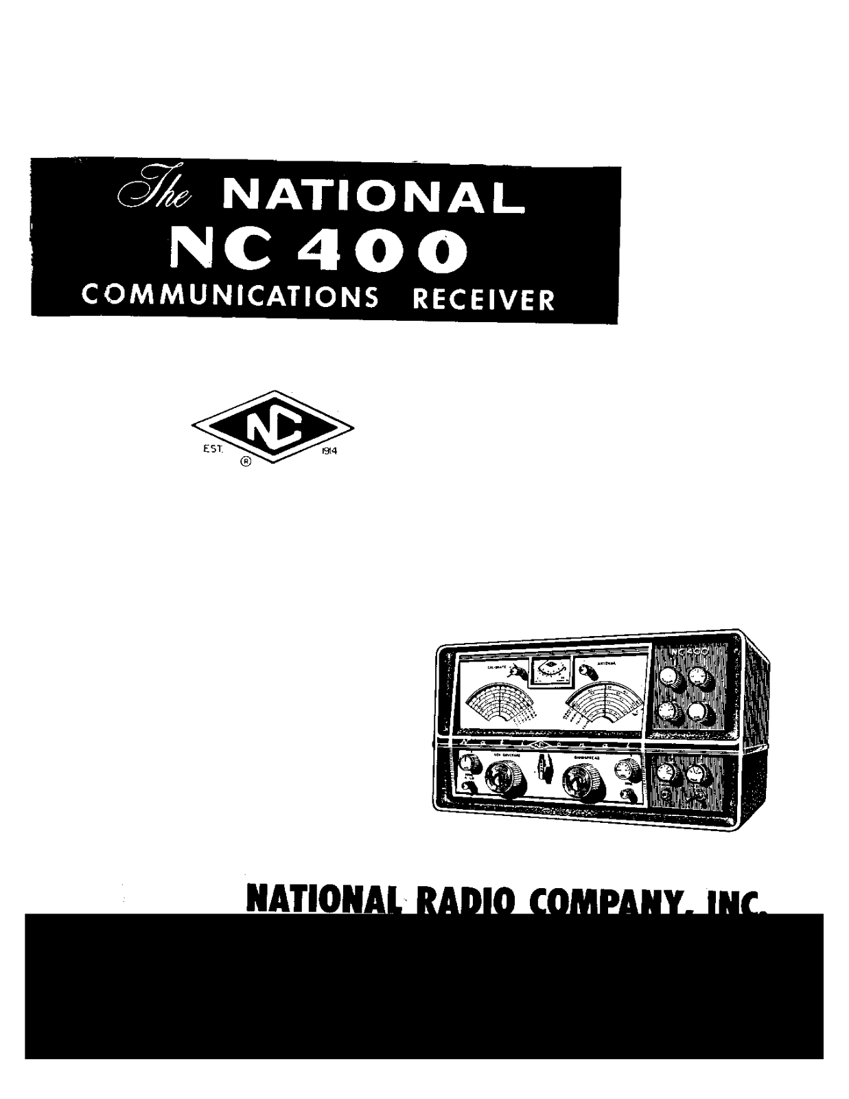 NATIONAL RADIO NC-400 User Manual