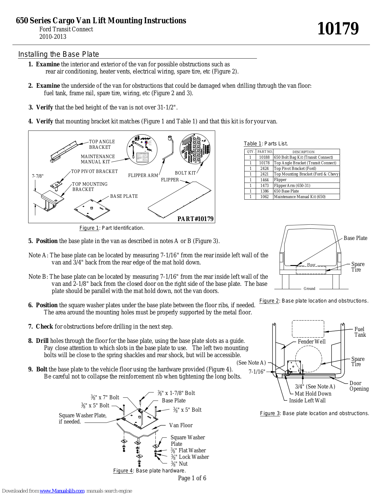 Tommy Gate 650 Series Mounting Instructions