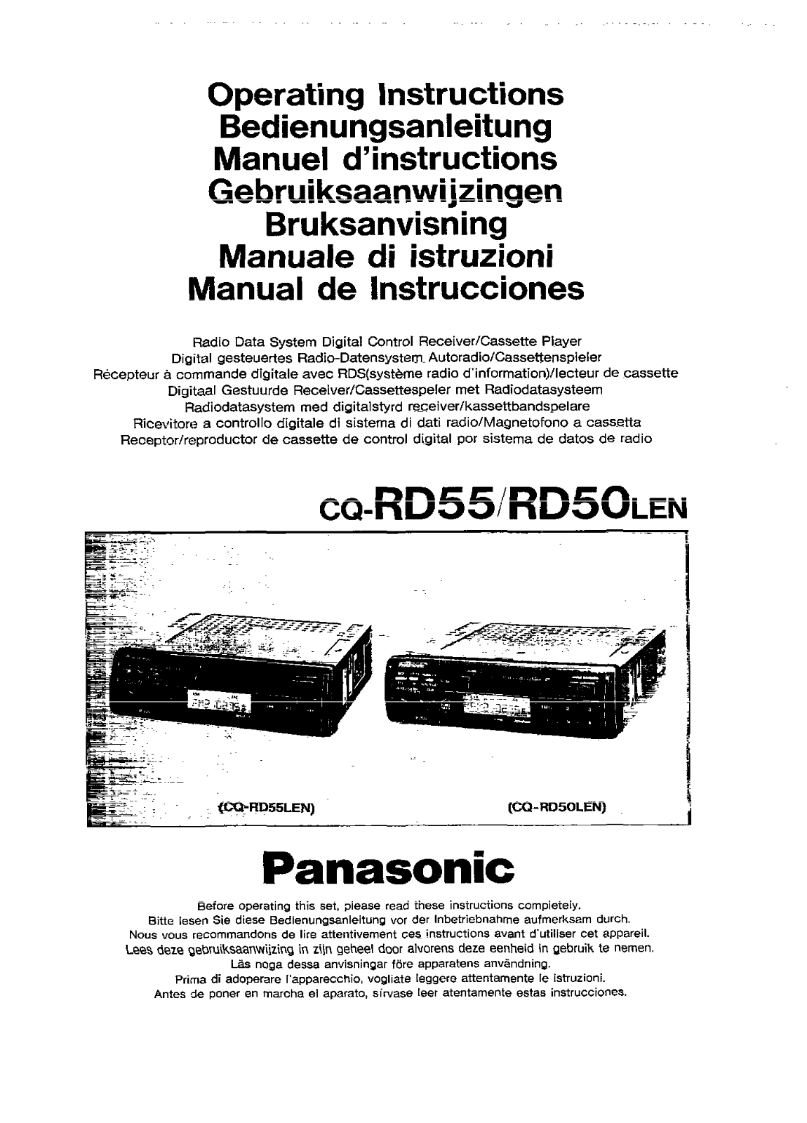 Panasonic CQ-RD50L, CQ-RD55 User Manual