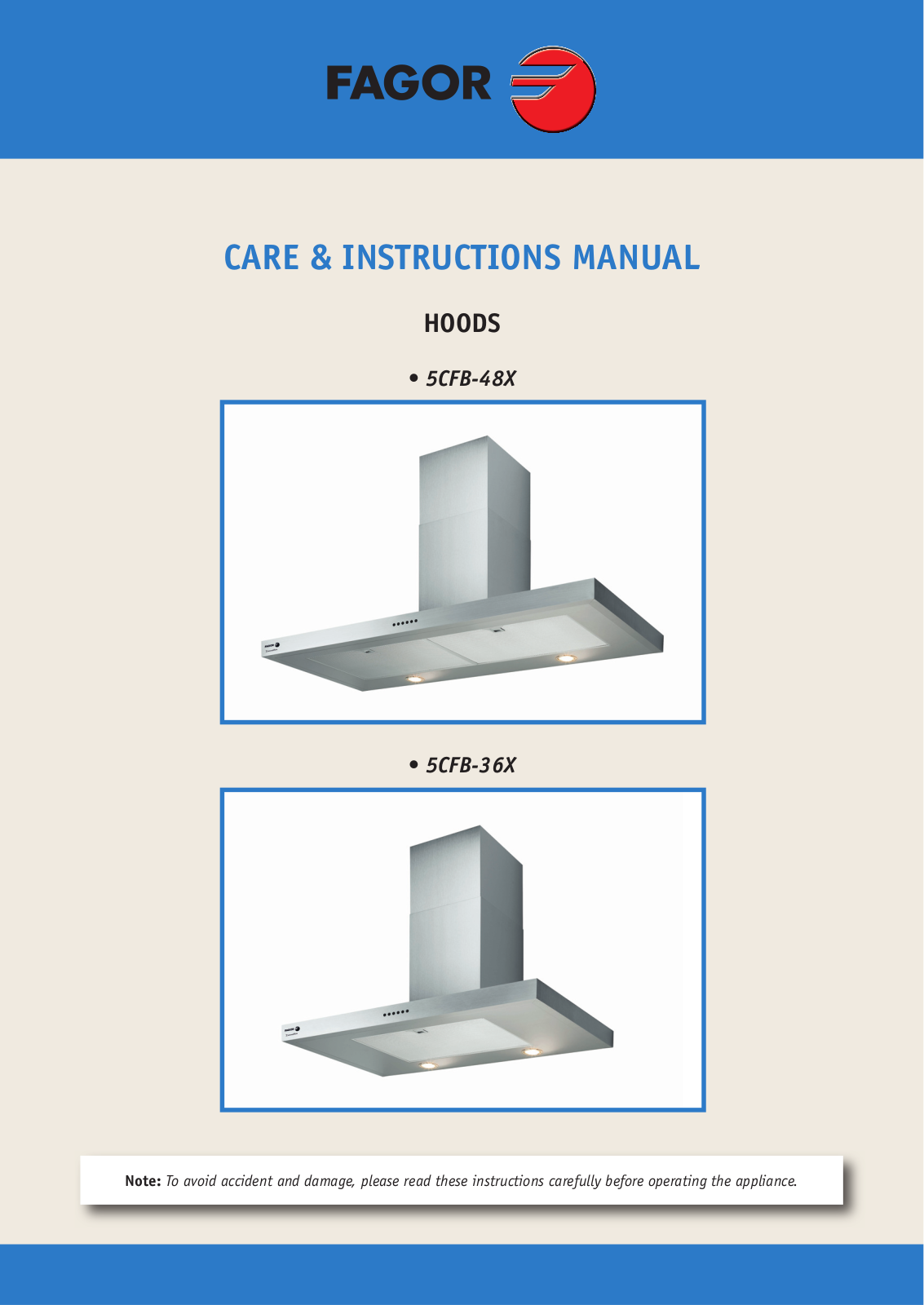 Fagor 5CFB-48X, 5CFB-36X User Manual