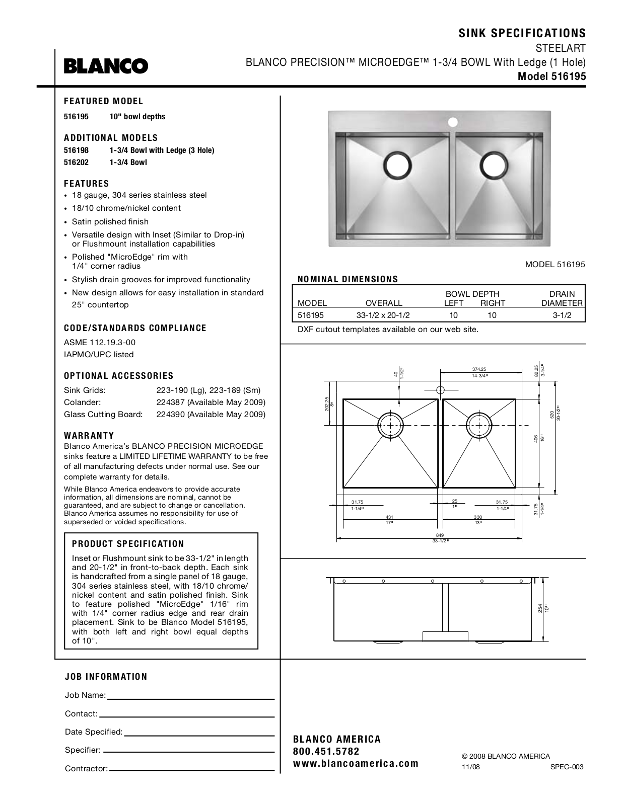 Blanco 516195 User Manual