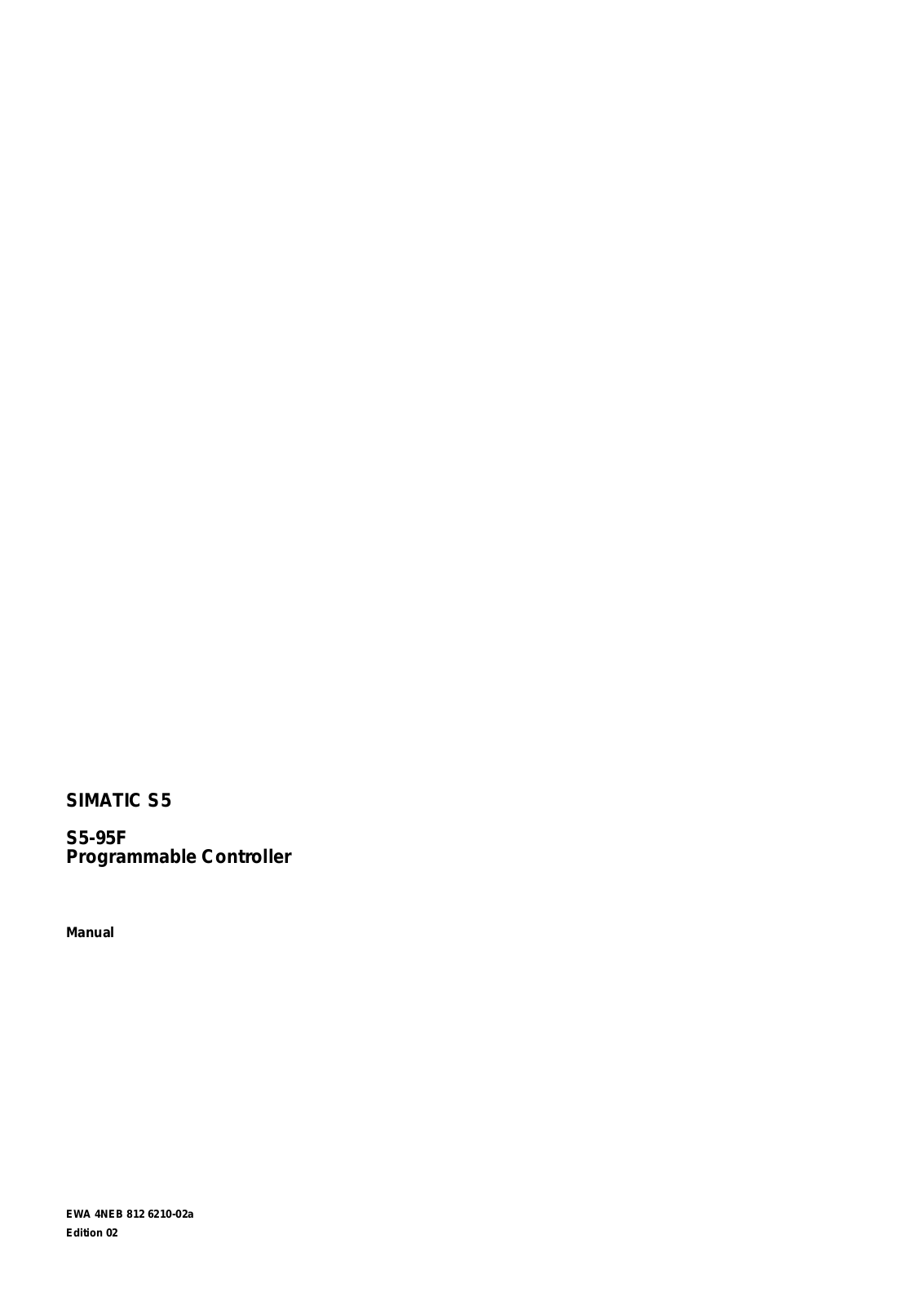 Siemens SIMATIC S5-95F User Manual