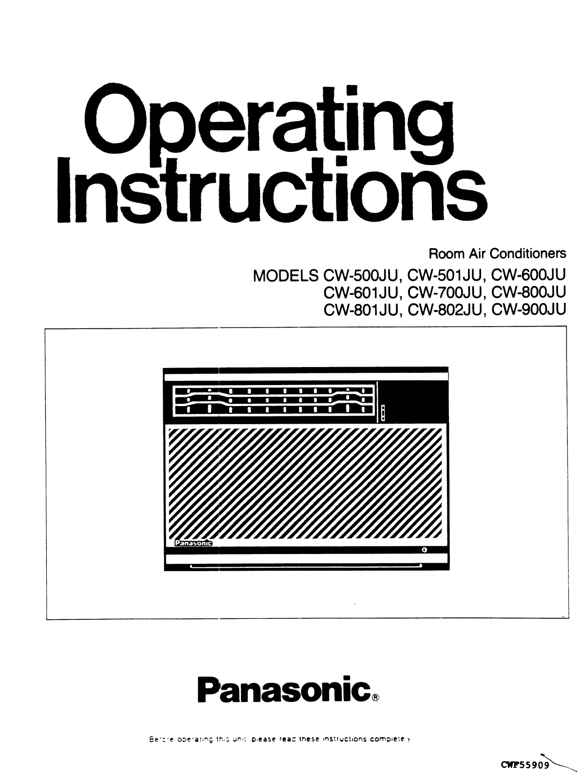 Panasonic cw-500ju Operation Manual