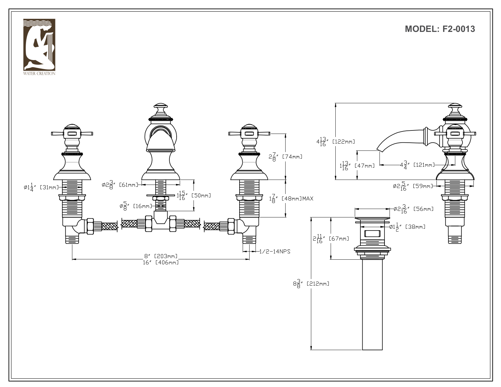 Water Creation PA60D0613PW, VMI030CWMB42, PA60D0113CG, PA60D0113PW, PA60D0513CG Specifications