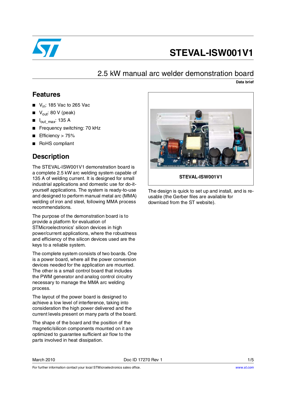 ST ISW001V1 User Manual