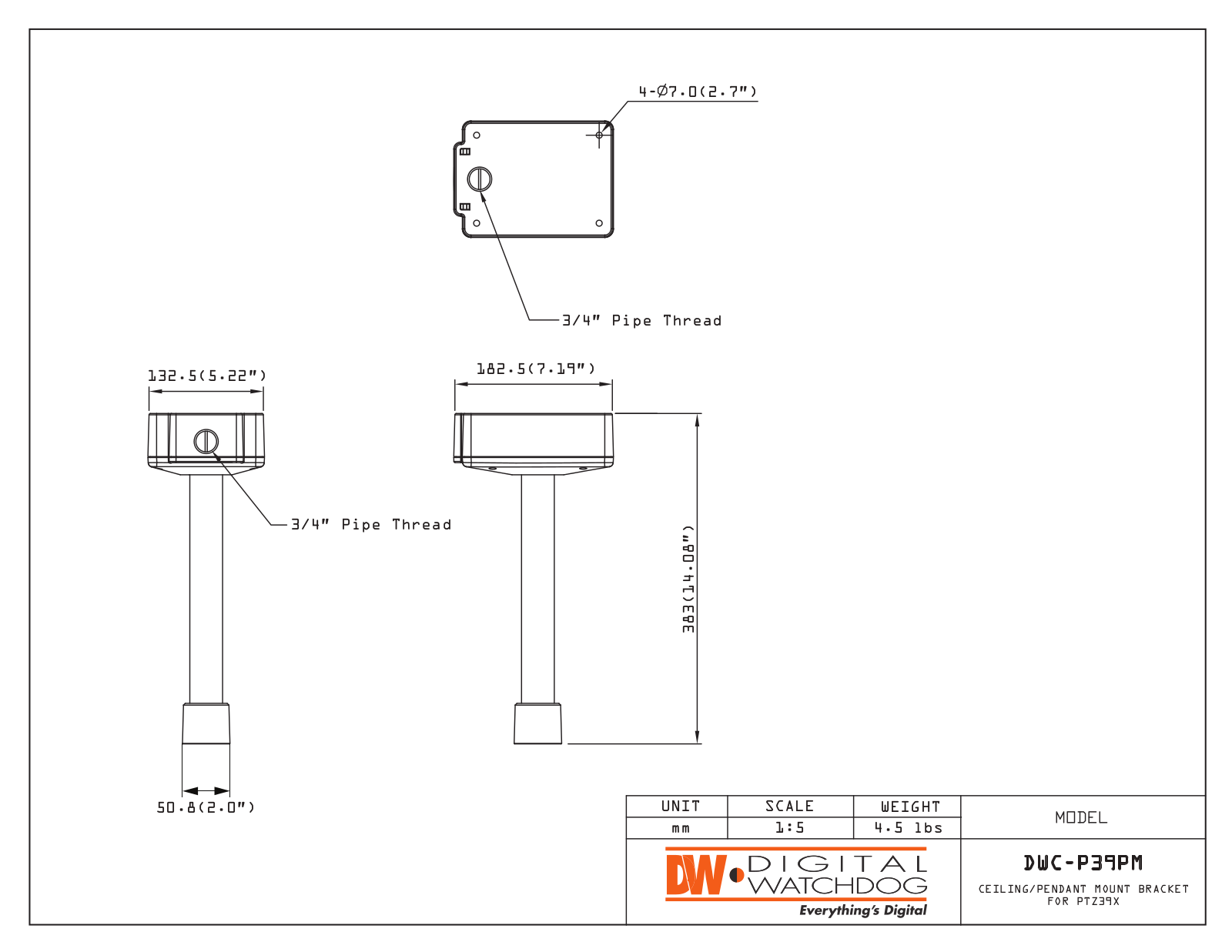 Digital Watchdog DWC-P39PM, DWC-P20PM Specsheet