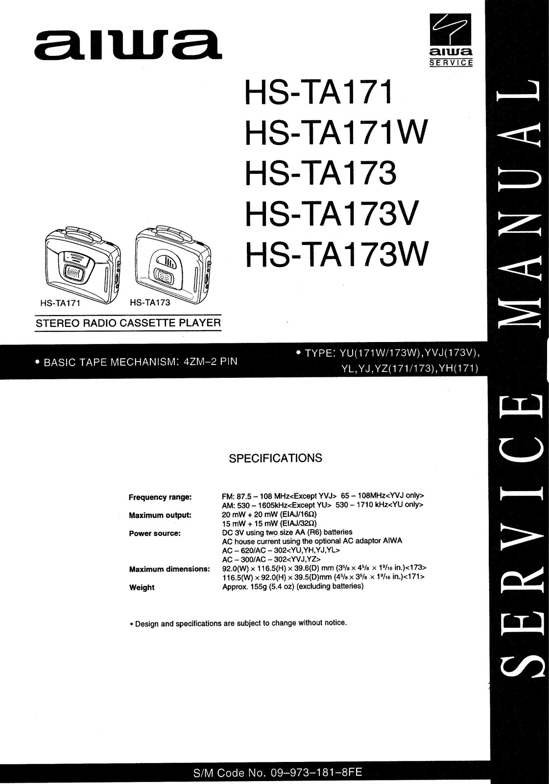 Aiwa HS-TA171 User Manual