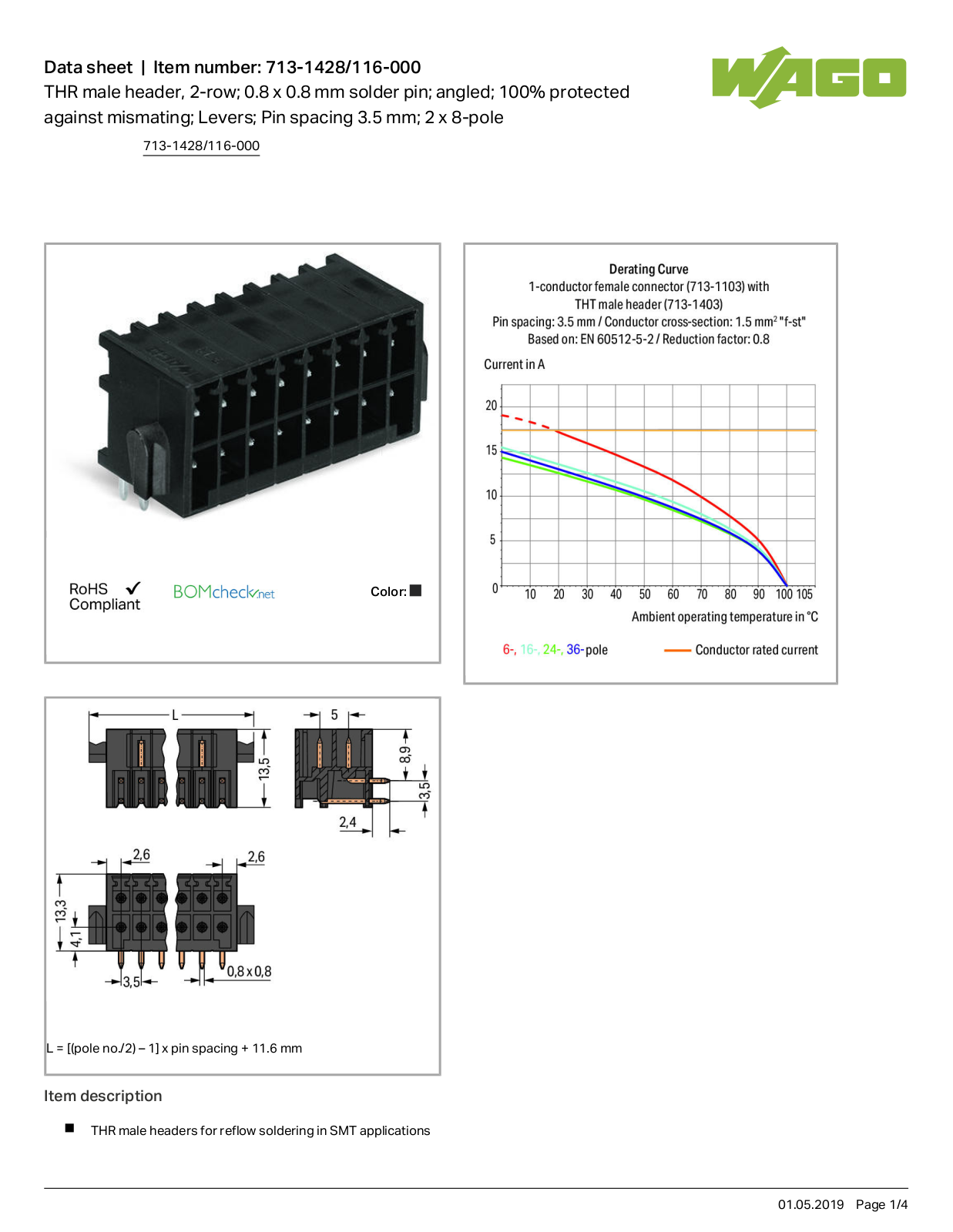 Wago 713-1428/116-000 Data Sheet