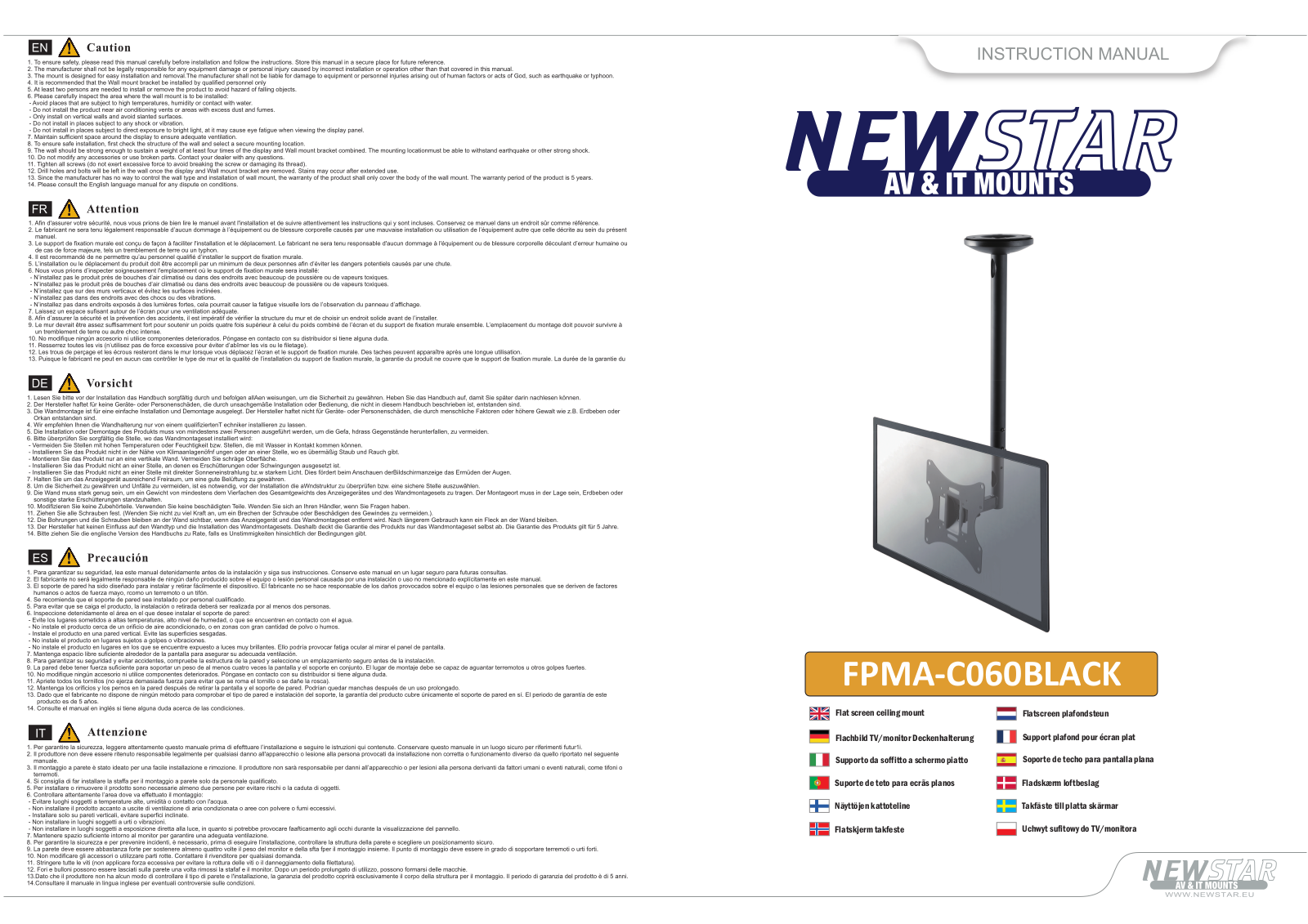 Newstar FPMA-C060BLACK User Manual