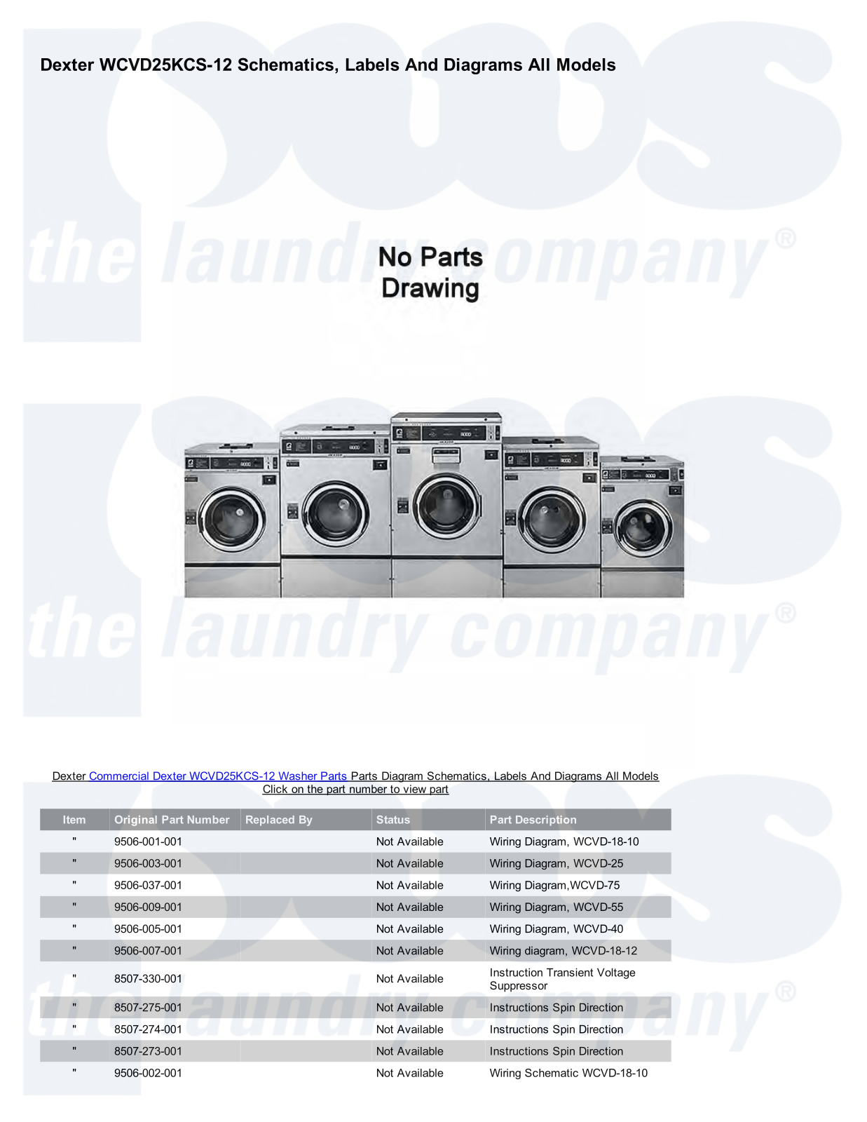 Dexter WCVD25KCS-12 Parts Diagram