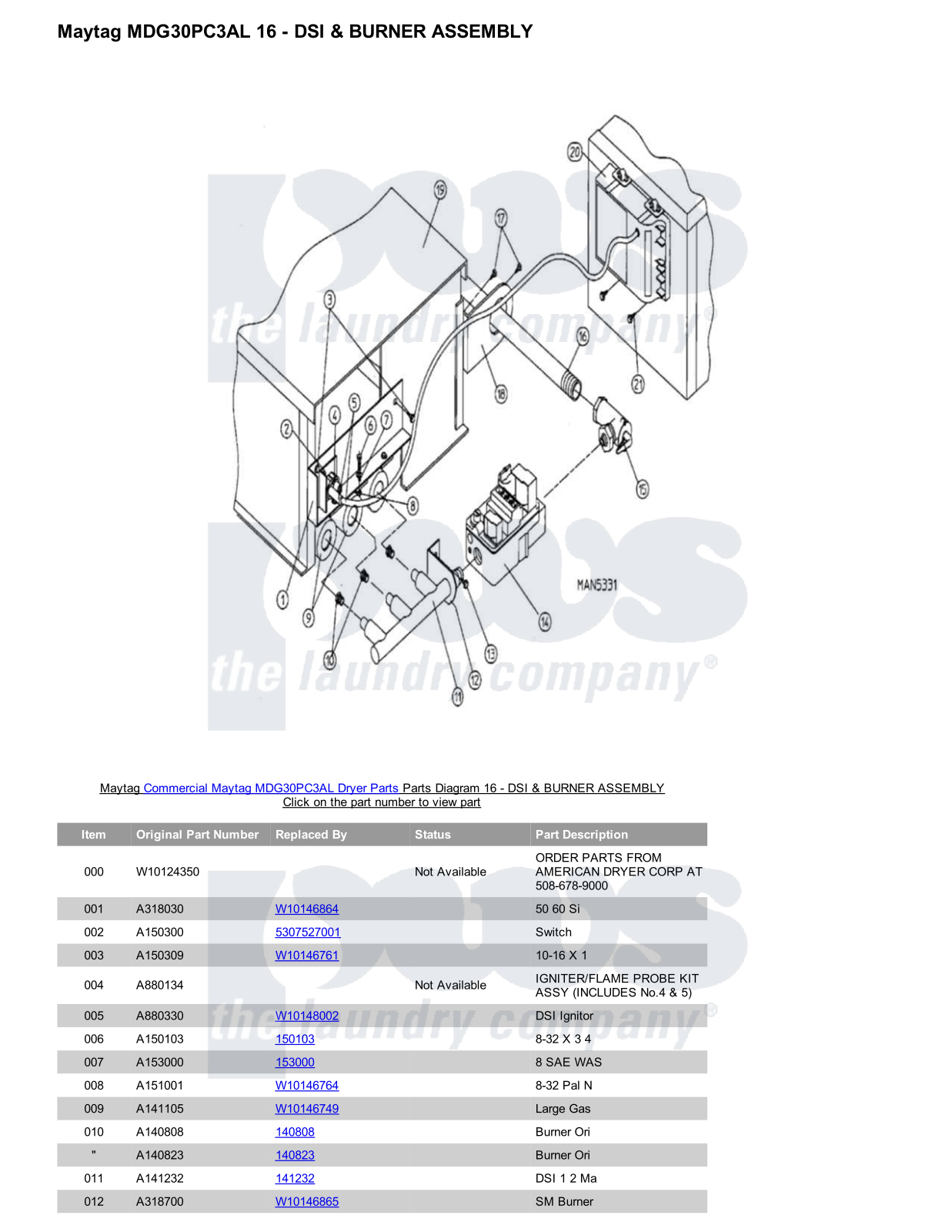 Maytag MDG30PC3AL Parts Diagram