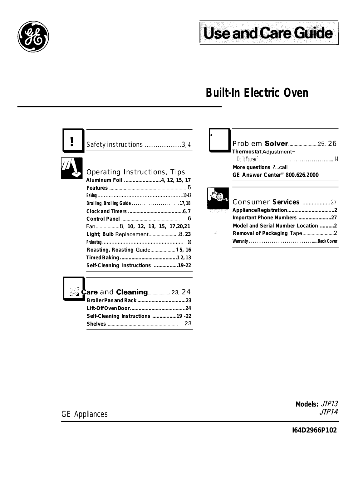 GE JTP13, JTP14 User Manual - ManualMachine.com