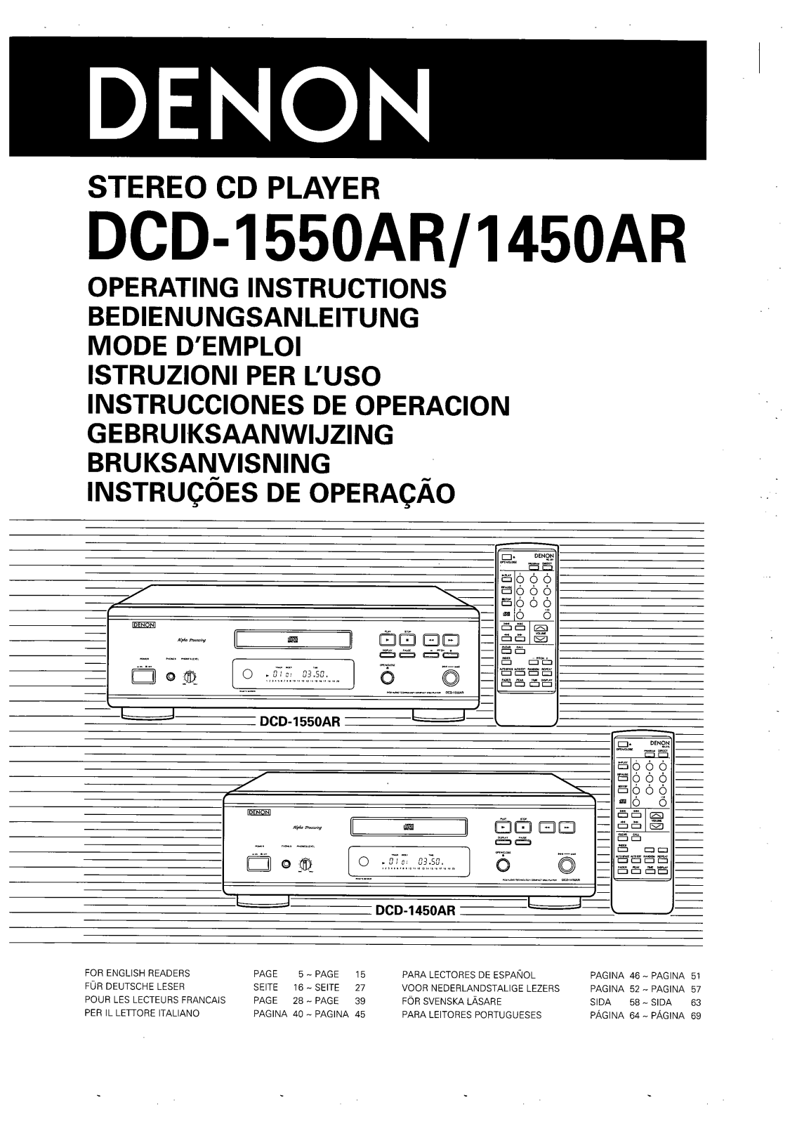 DENON DCD-1450 User Manual