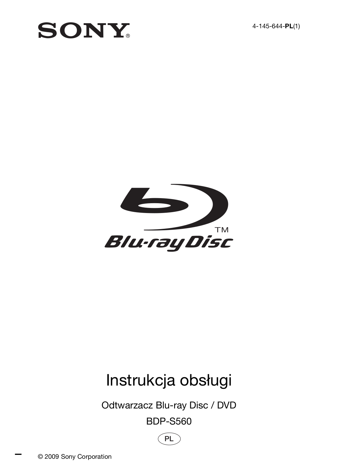 Sony BDP-S560 User Manual