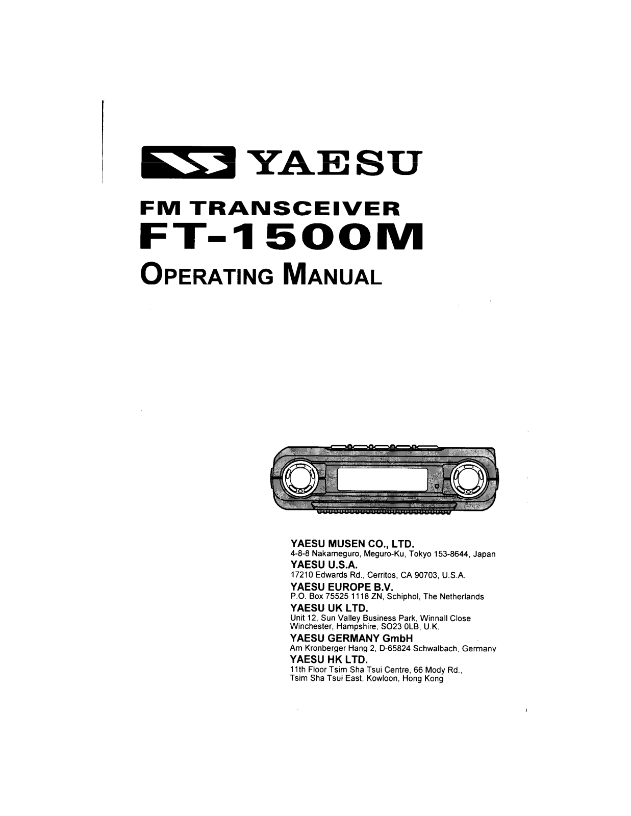 Yaesu FT-1500M User Manual