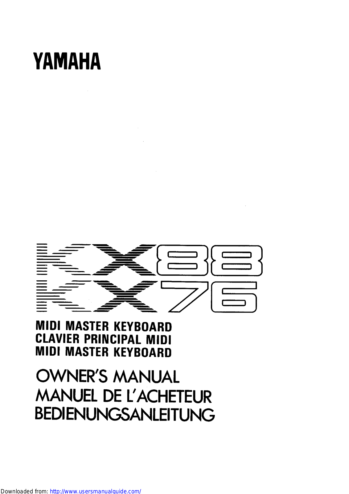 Yamaha Audio KX88, KX76 User Manual