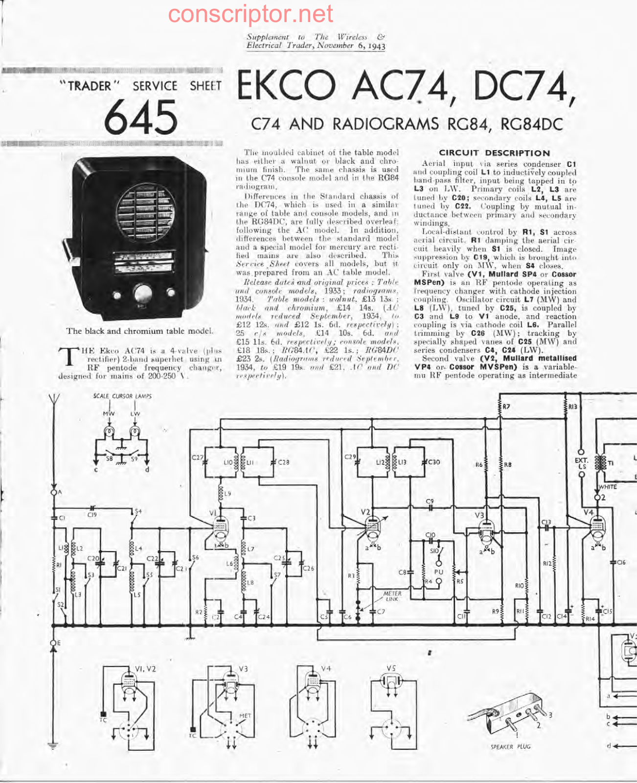 EKCO AC74, DC74 Service manual