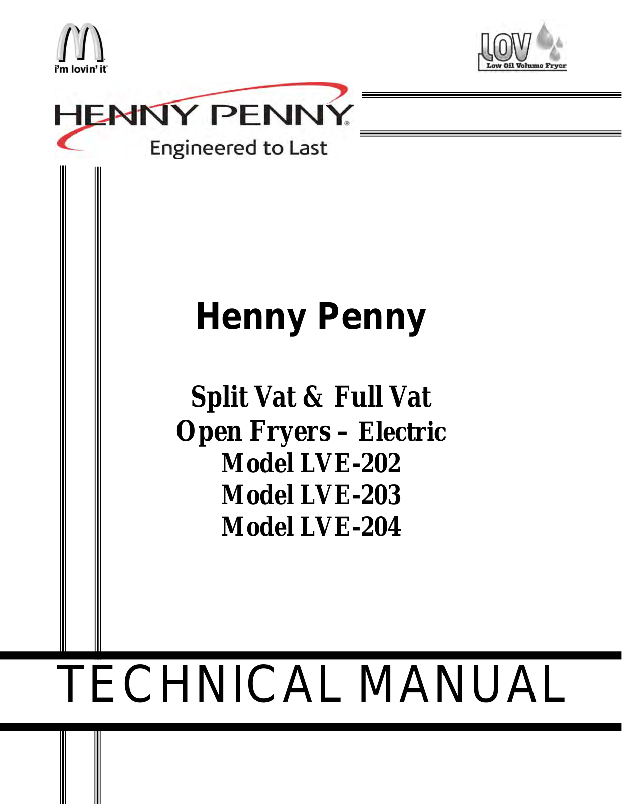 Henny Penny LVE-204 Service Manual