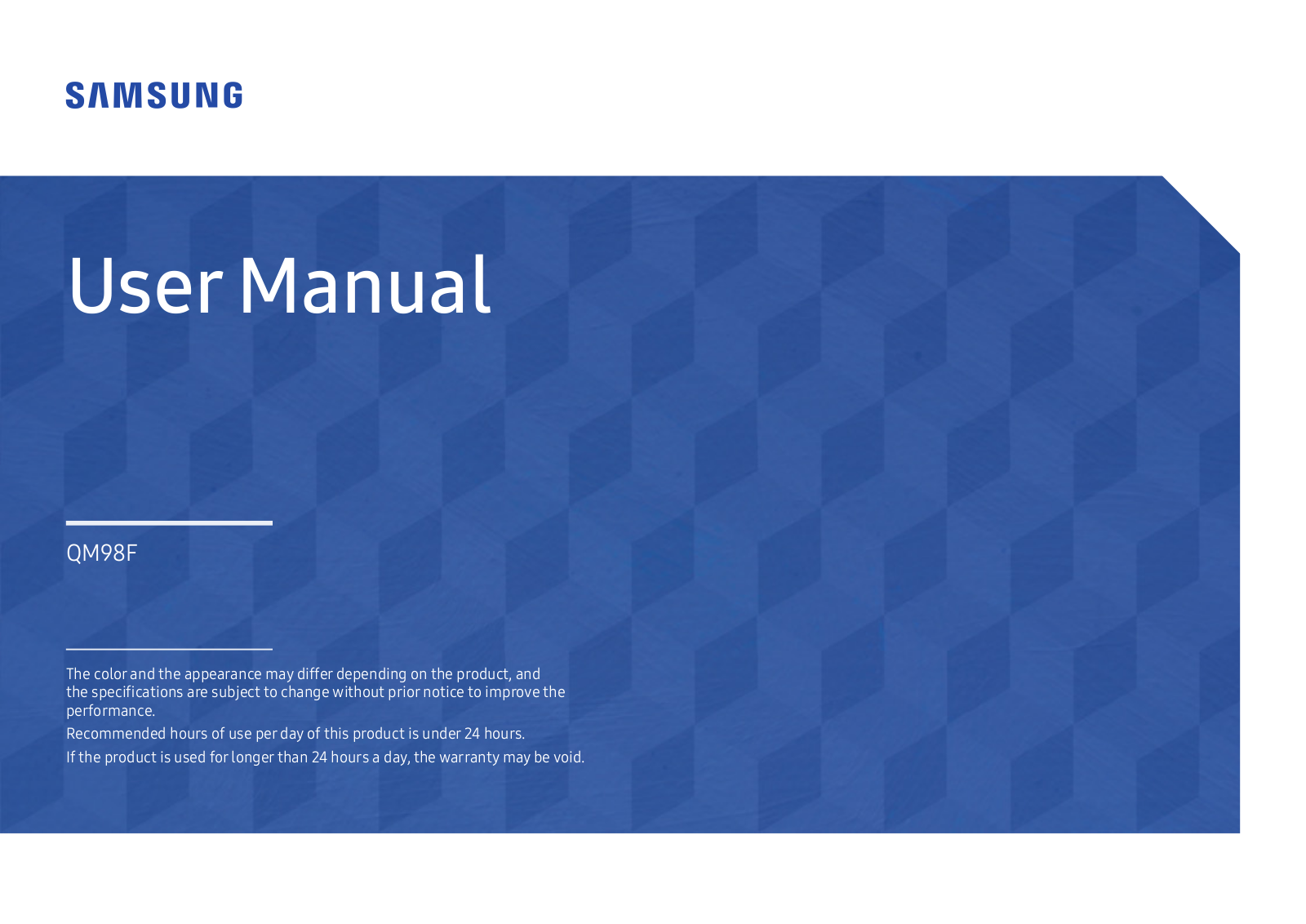 Samsung QM98F User Manual