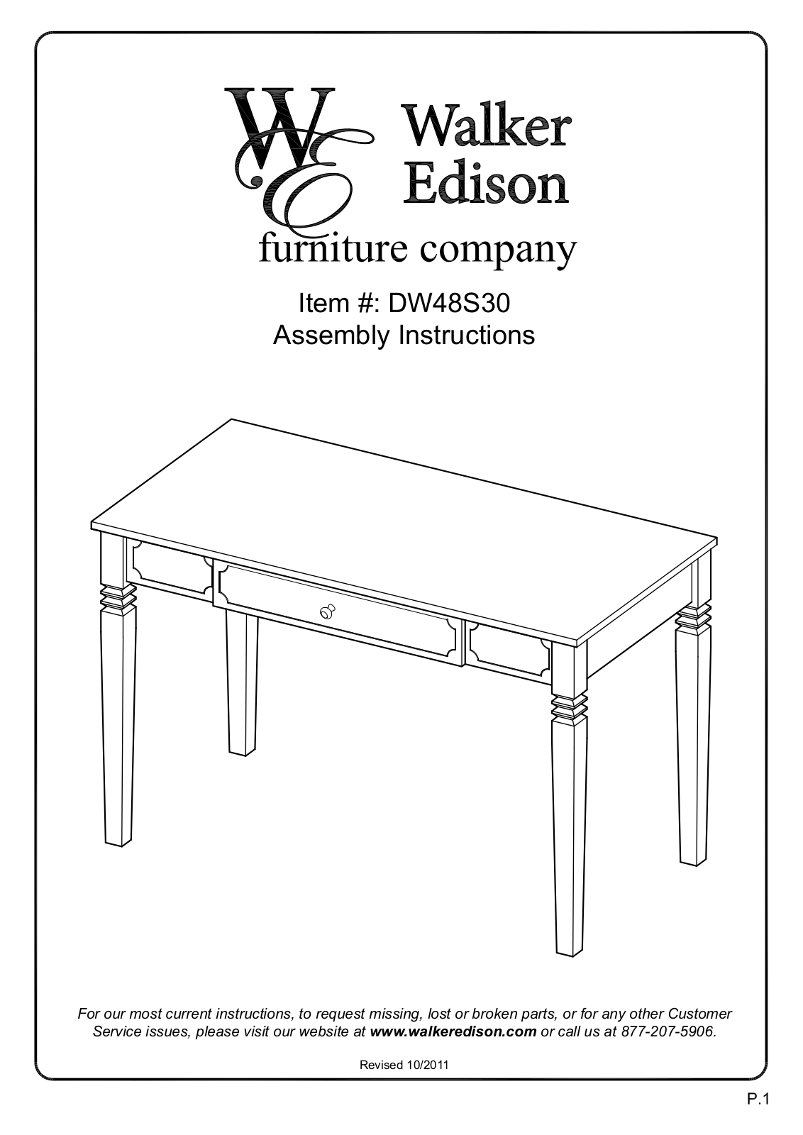 Walker Edison Furniture DW48S30 User Manual