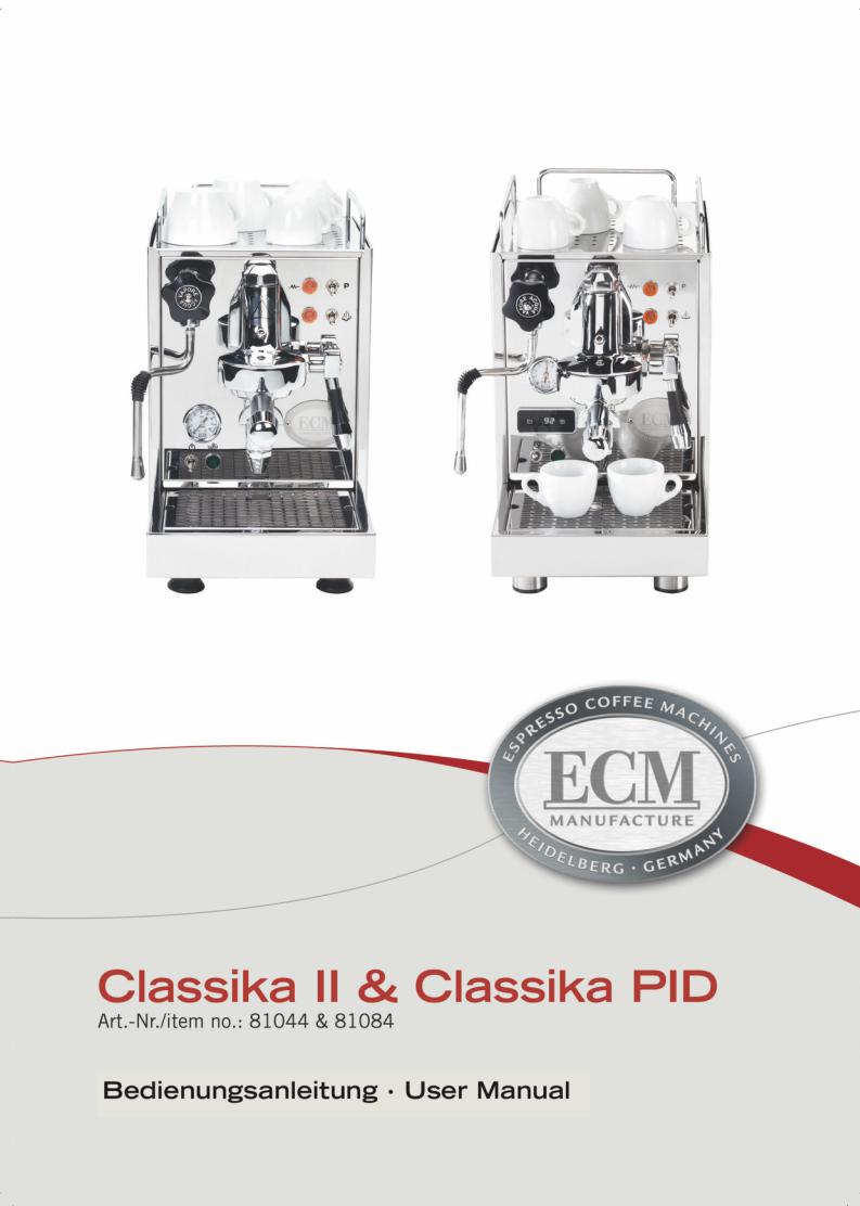 ECM Classika PID, Classika II Service Manual